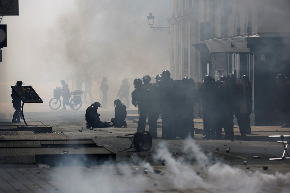 Smoke in a French street