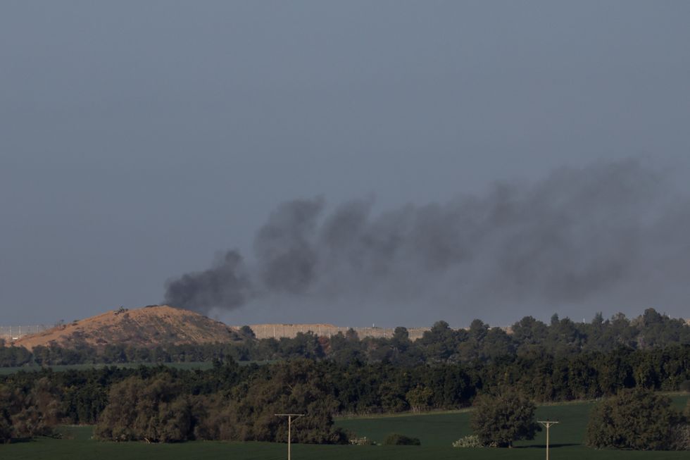 Smoke rises from Gaza