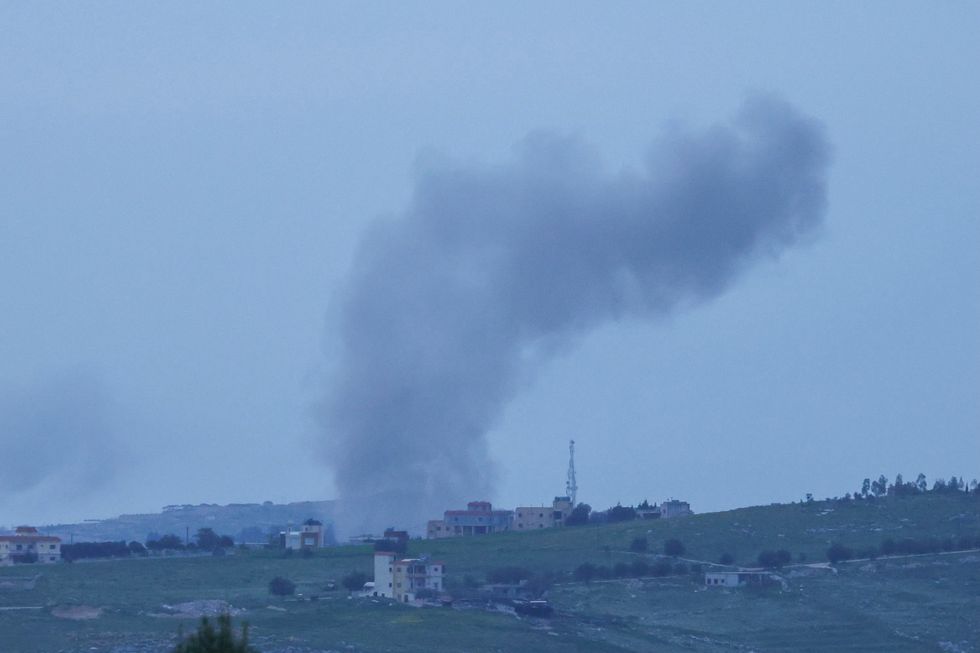 Smoke rises from the site of an Israeli airstrike that targeted the southern Lebanese village of Kfar Tibnit on March 28, 2026