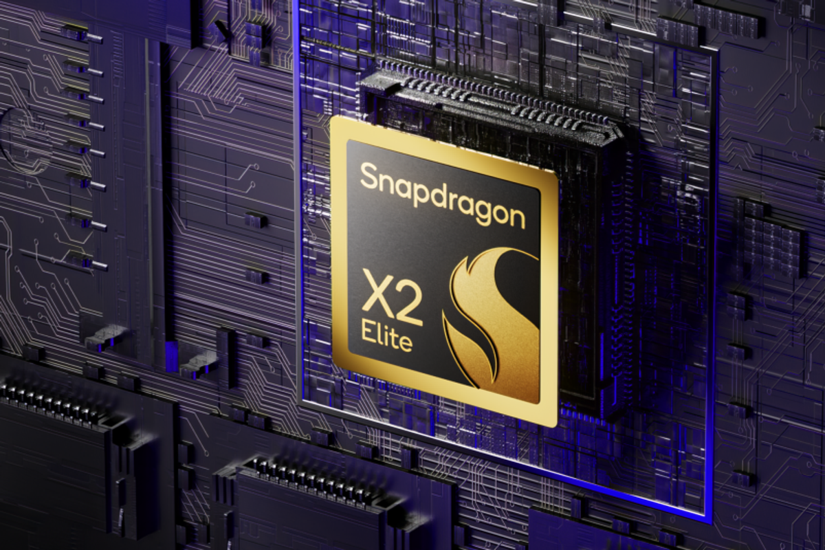 Snapdragon chipset pictured on a circuit board with the Qualcomm Snapdragon logo