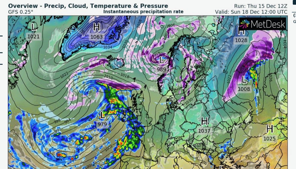 Snow alert: A churning low-pressure vortex will hurtle into Britain this weekend
