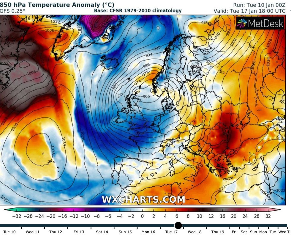 Snow alert: A freezing blast will sweep down from the Arctic this weekend