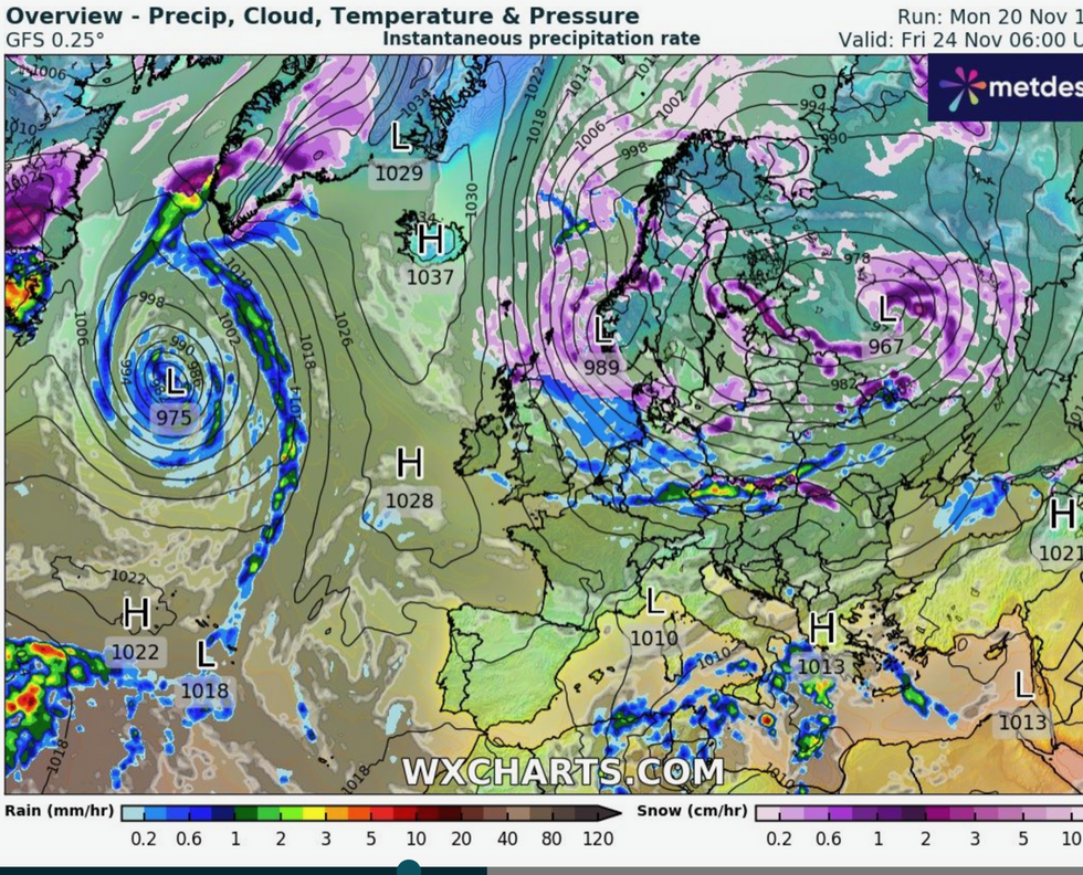 Snow blast circles Scandinavia before heading south