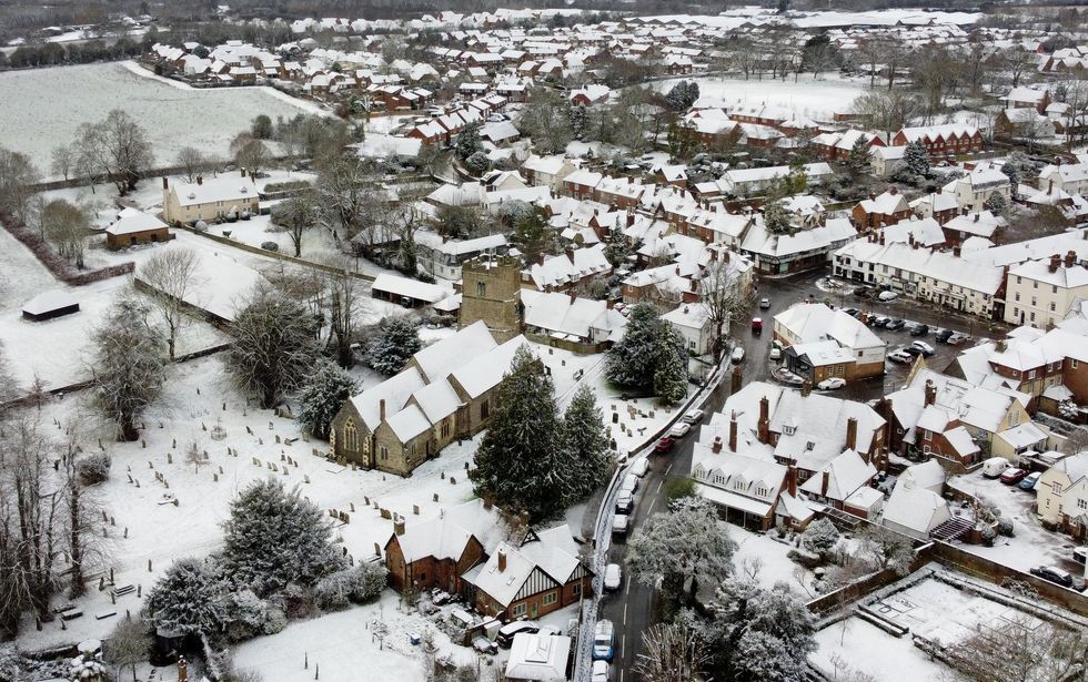Snow covered village