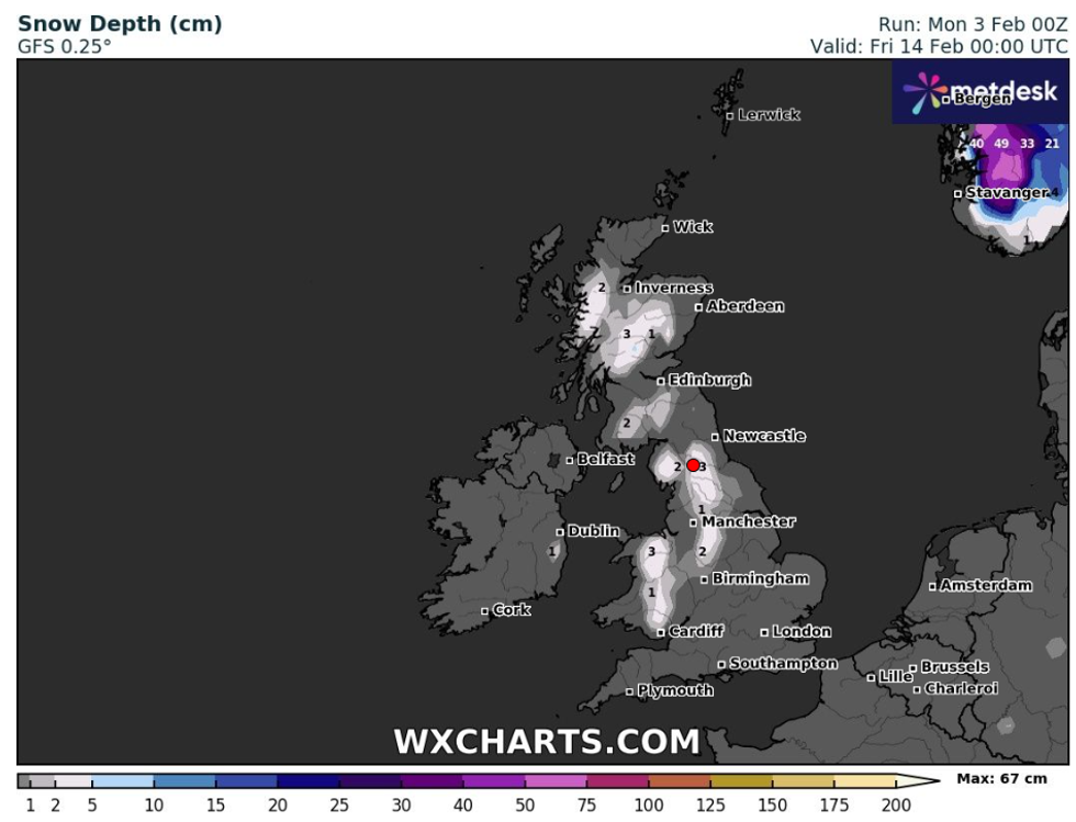 Snow depth map