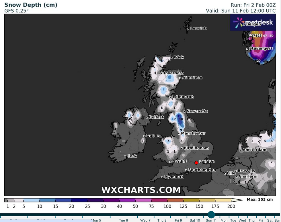 Snow fall across UK
