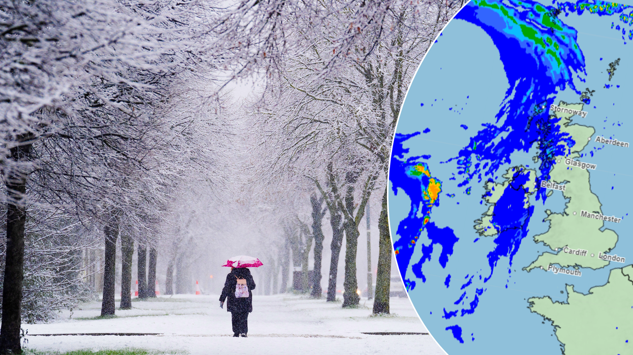 Snow in Dublin/Weather map of UK and Ireland