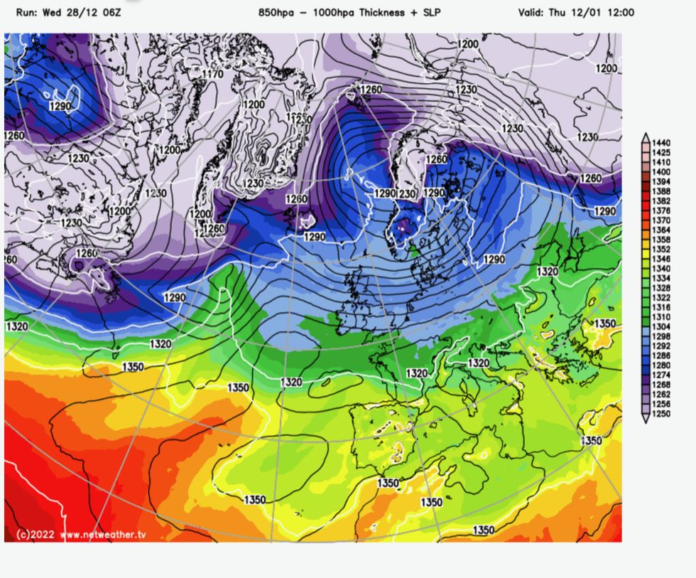 Snow in the UK is likely as cold air from the Arctic meets warmer, wetter Atlantic fronts