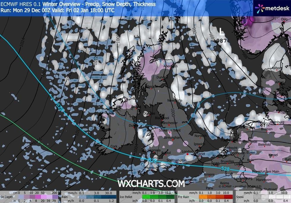 Snow is expected to fall across the country early in January