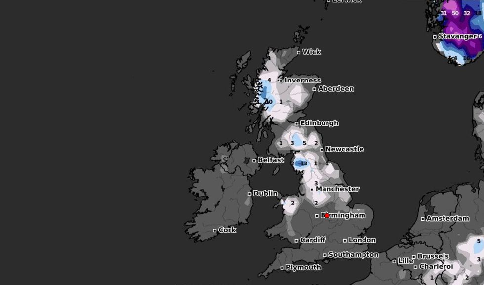 Snow is expected to hit the UK from potentially March 8