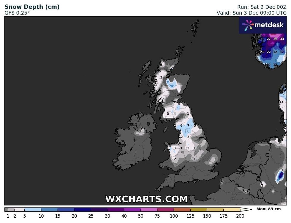 Snow is here to stay on Sunday
