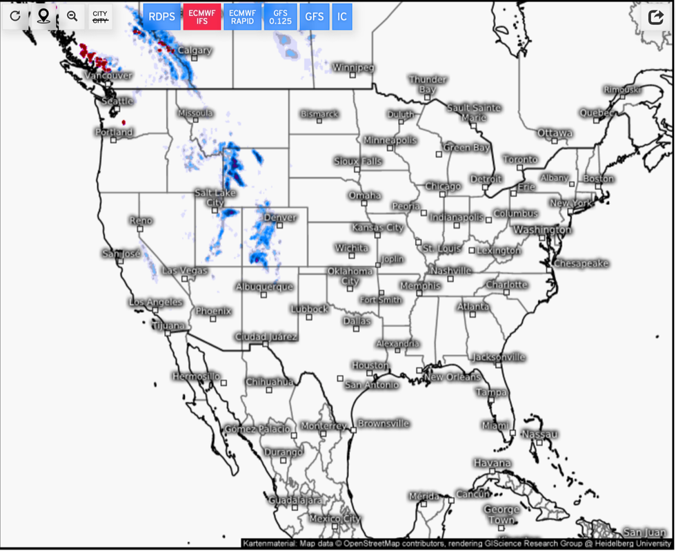 Snow risk across parts of the US (Weather.us)