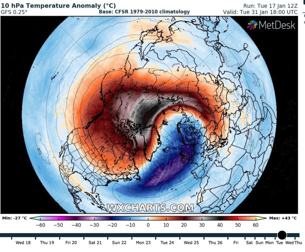 Snow warning: The warming and collapsing of the Polar Vortex could unleash an Arctic blast