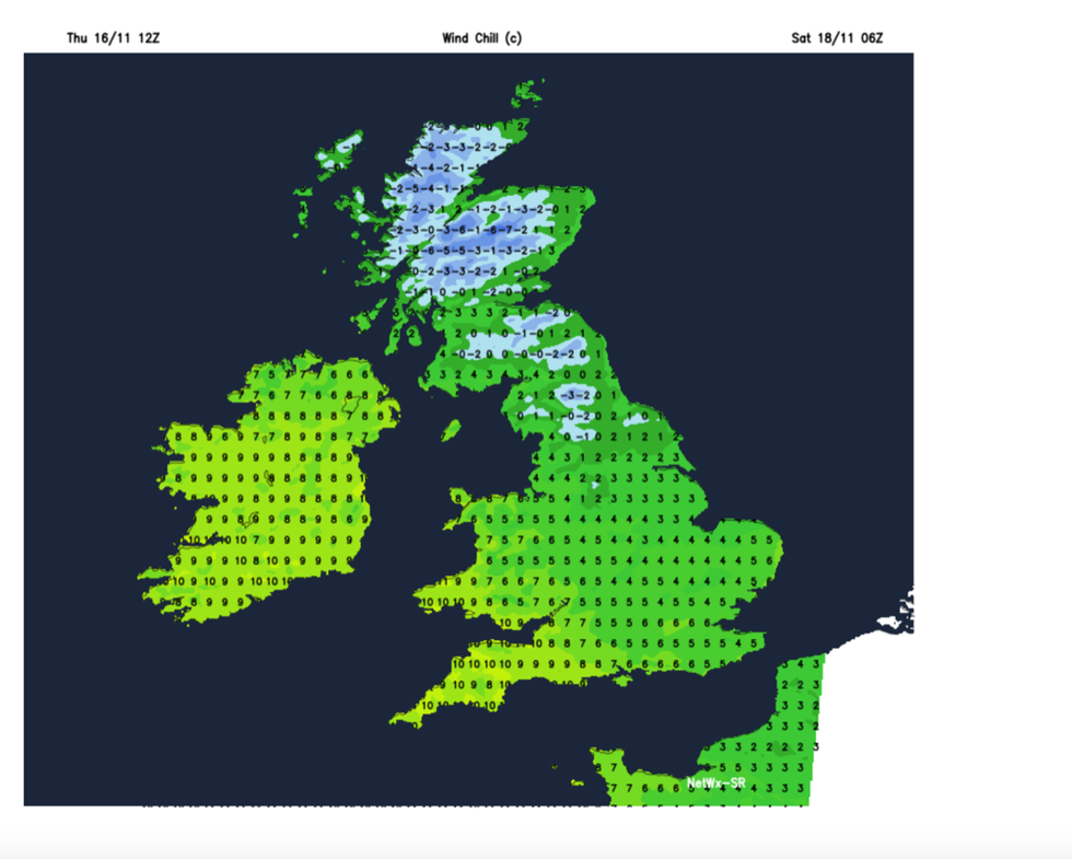 Snow weather windchill