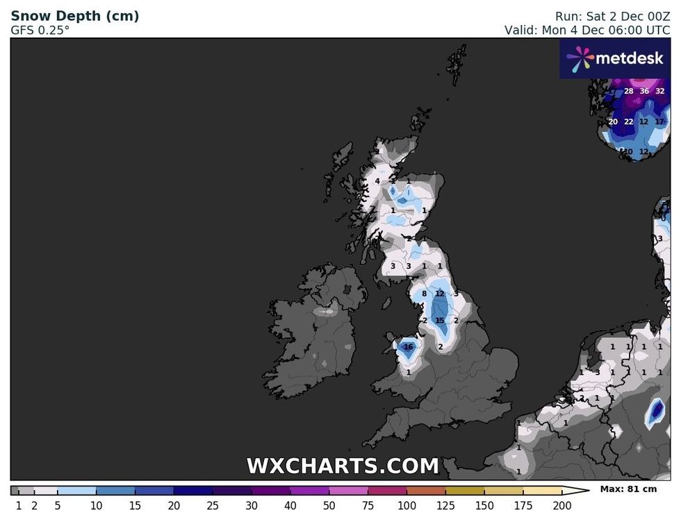 Snow will continue to fall on Monday