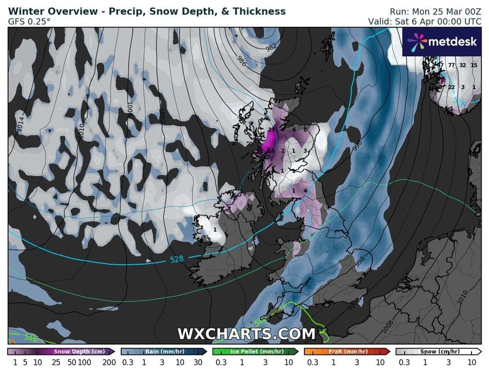 Snow will hit parts of the UK next week