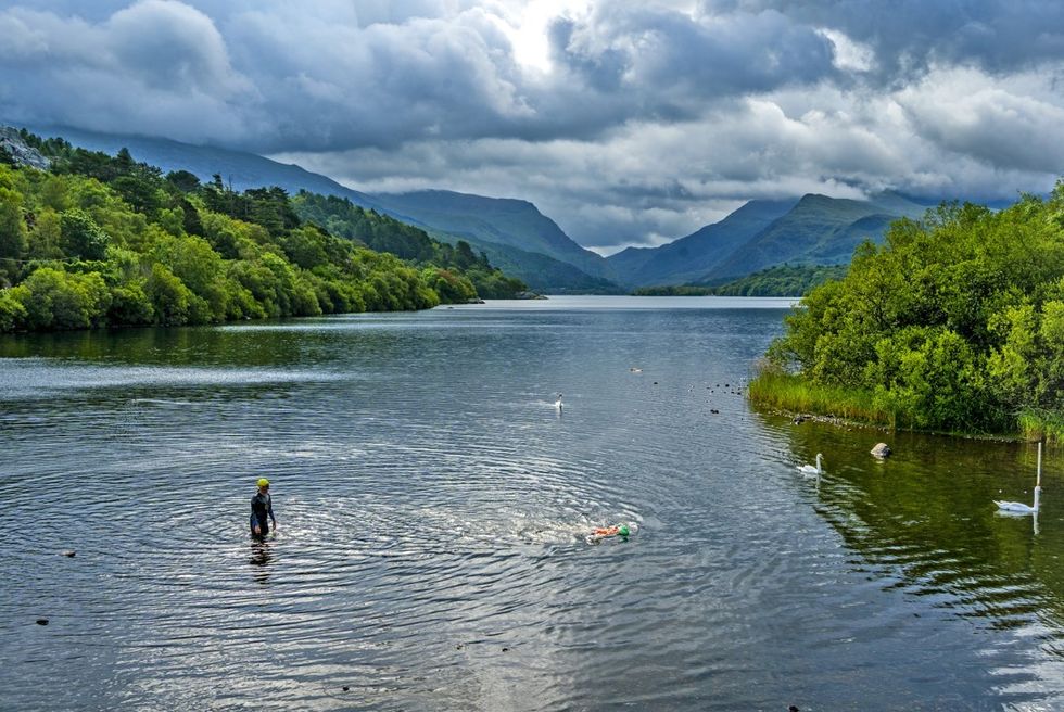 Snowdonia lake and mountains