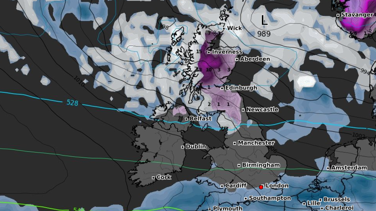 Snowfall across Britain