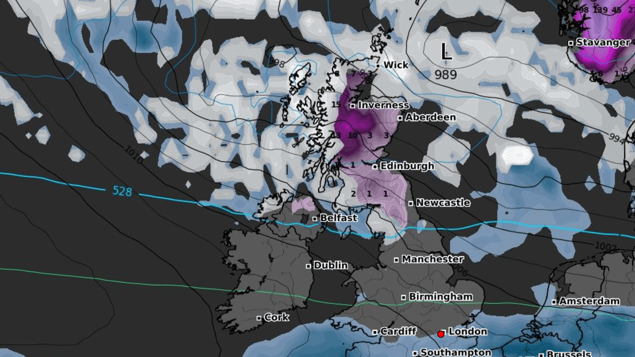 Snowfall across Britain