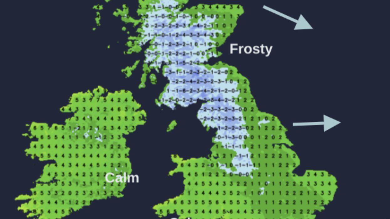 Snowfall is forecast in Scotland and in the Northern hills