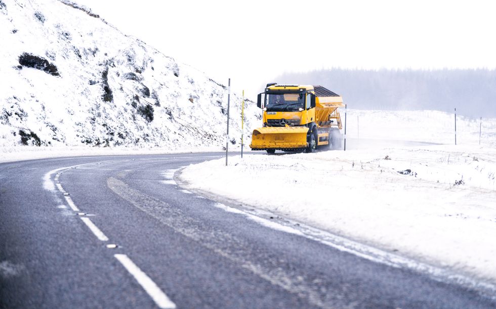 Snowplow travels along the A93 through Glenshee, Aberdeenshire. Weather forecasters are predicting fresh falls of snow across parts of Scotland and the north of England. Picture date: Thursday January 6, 2022.