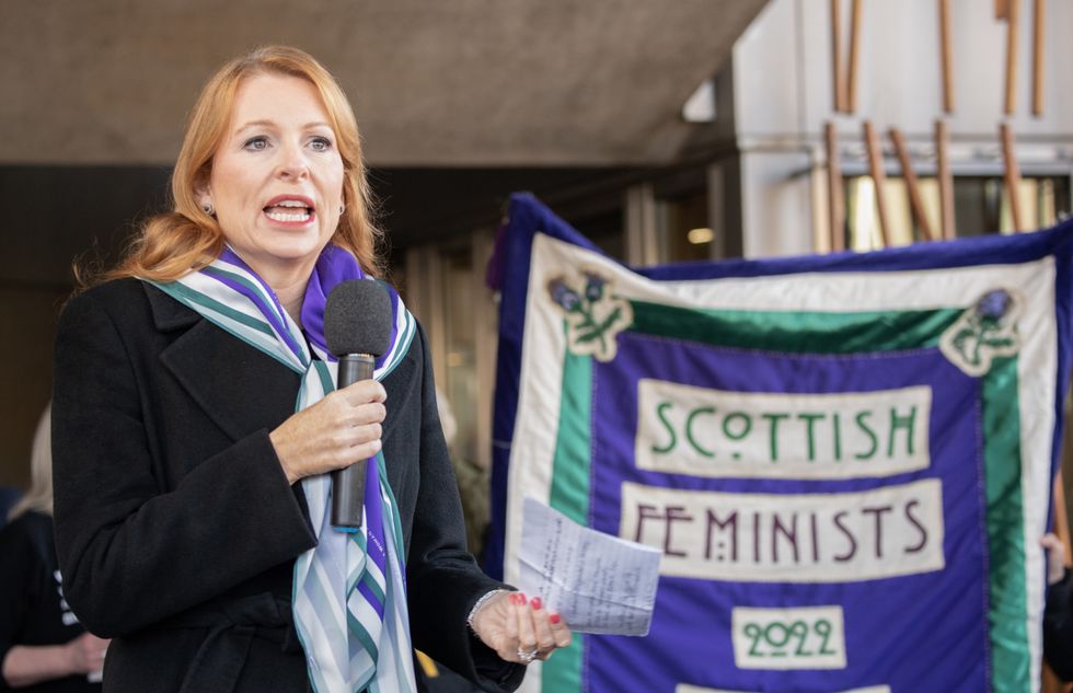 SNP Minister Ash Regan speaks at the For Women Scotland and the Scottish Feminist Network demonstration outside the Scottish Parliament in Edinburgh, ahead of the vote on the Gender Recognition Reform (Scotland) Bill. Picture date: Wednesday December 21, 2022.