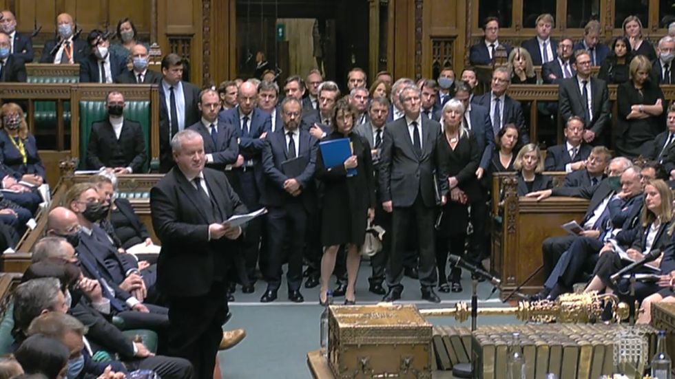SNP Wesminster leader Ian Blackford speaks in the chamber of the House of Commons.