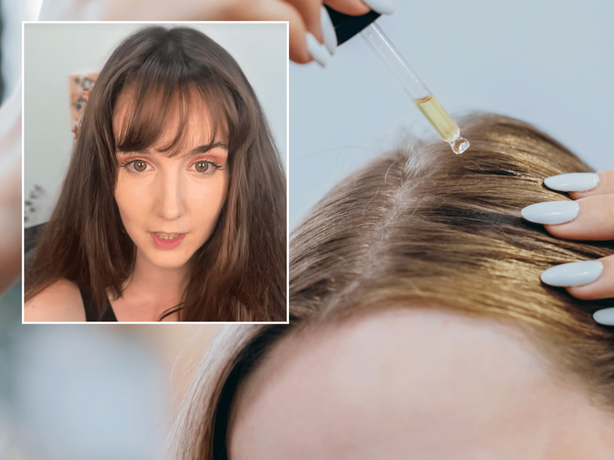 @sofiahairhealth/Woman applying serum to scalp