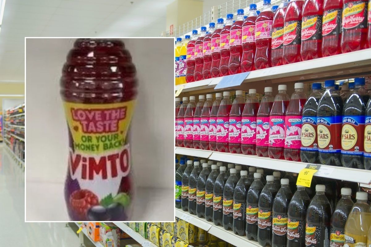 Soft drink aisle and vimto drink