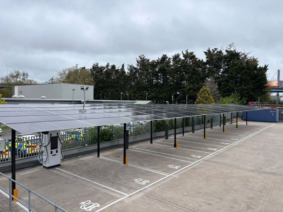 Solar car port in Bristol