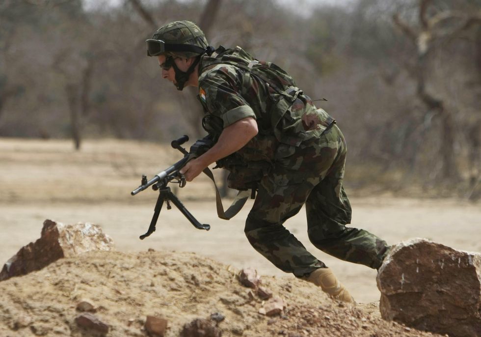 Soldier performing drill exercise