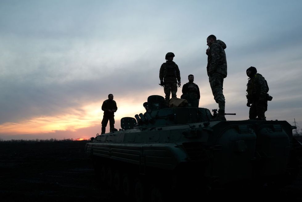 Soldiers on the outskirts of Avdiivka