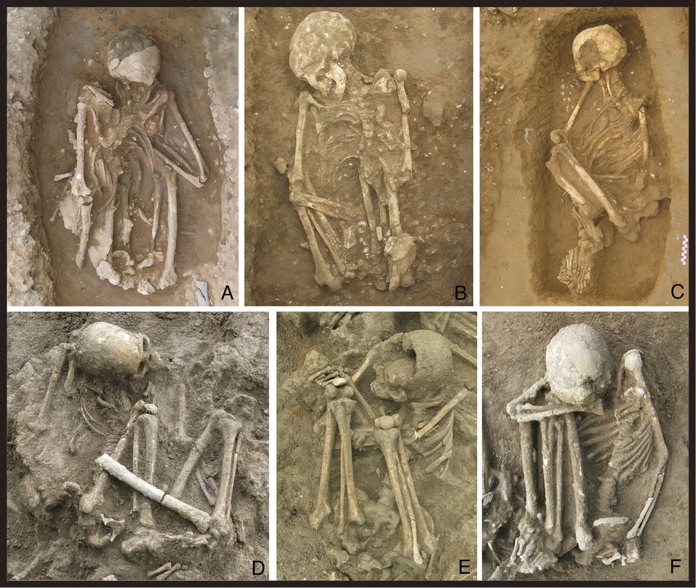 Some of the burials which have been uncovered