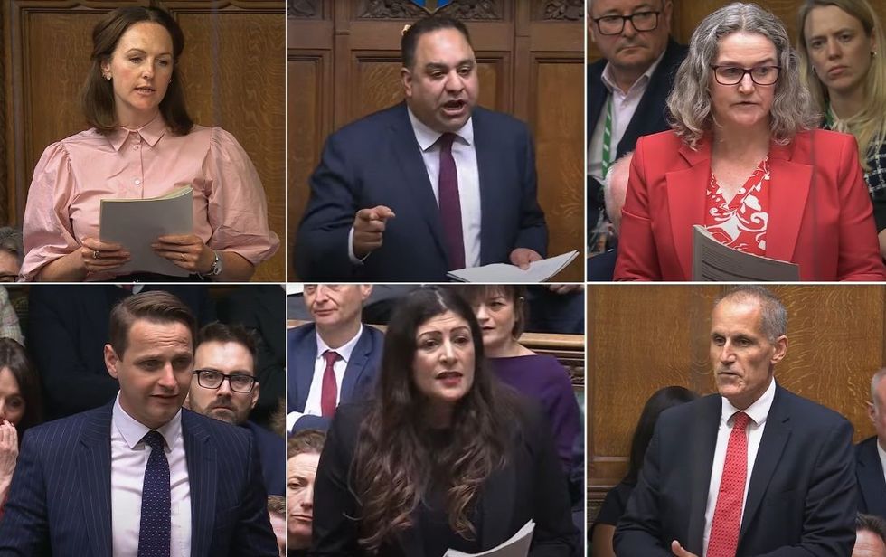 Some of the Labour MPs who have been bashing Nigel Farage at PMQs: Lola McEvoy, Imran Hussain, Josie Gosling, Mike Tapp, Preet Kaur Gill and Bill Esterson