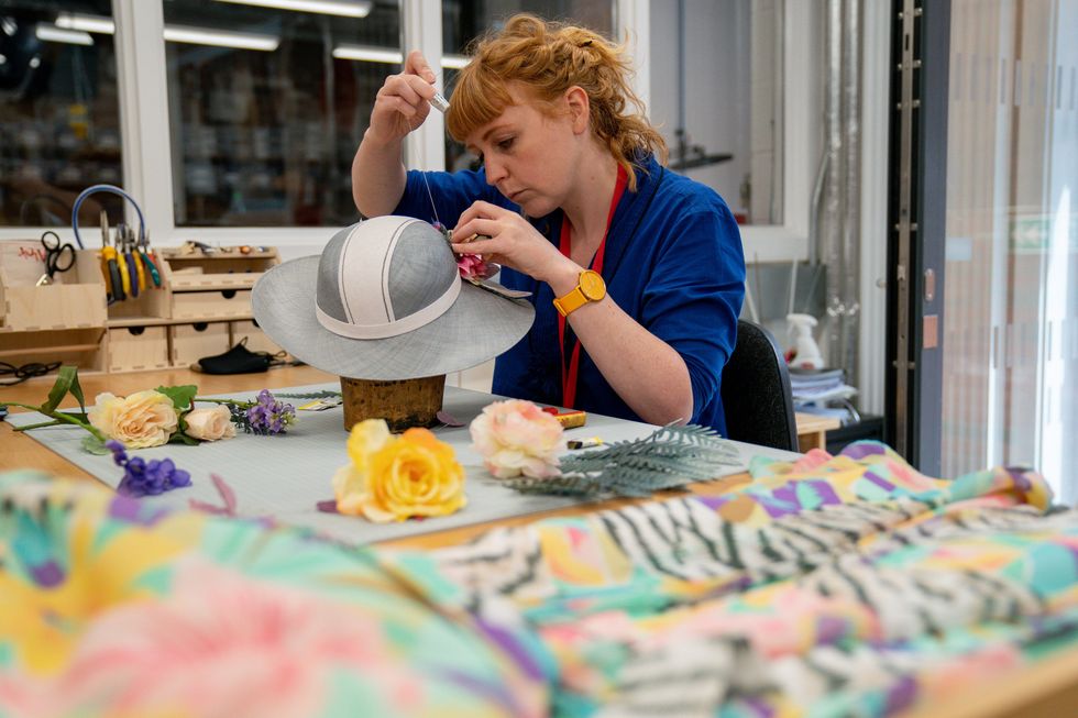 Someone crafting a hat