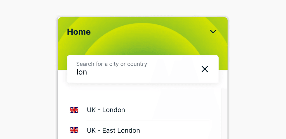 alguém digita localização do servidor expressvpn em Londres na caixa de pesquisa
