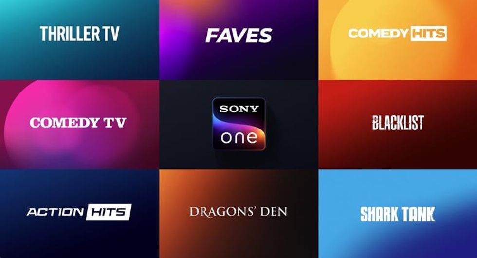 sony one channels logo for dragons den shark tank and other incoming tv channels