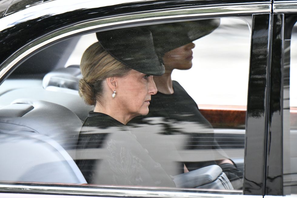 Sophie and Meghan on the way to the Queen's funeral