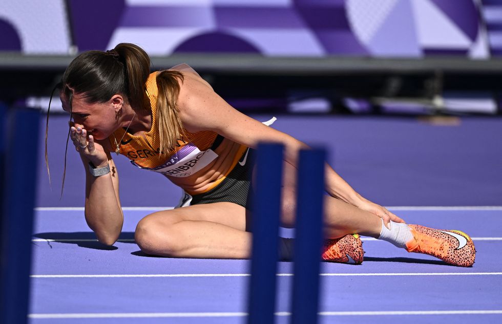 Sophie Weissenberg was in tears after twisting her ankle