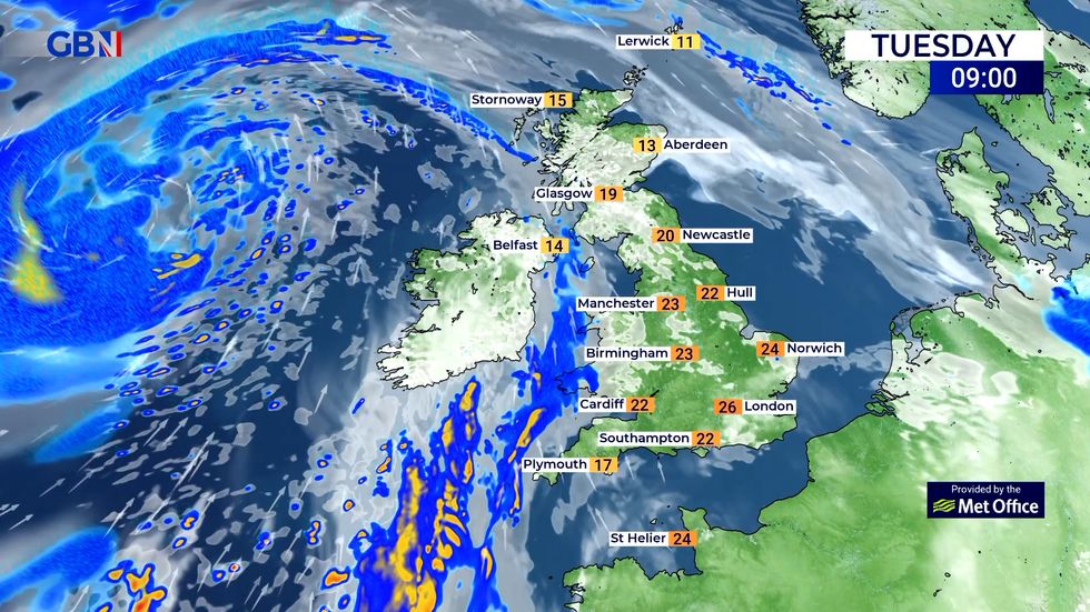 Southeastern areas are set to get very warm as the day progresses.