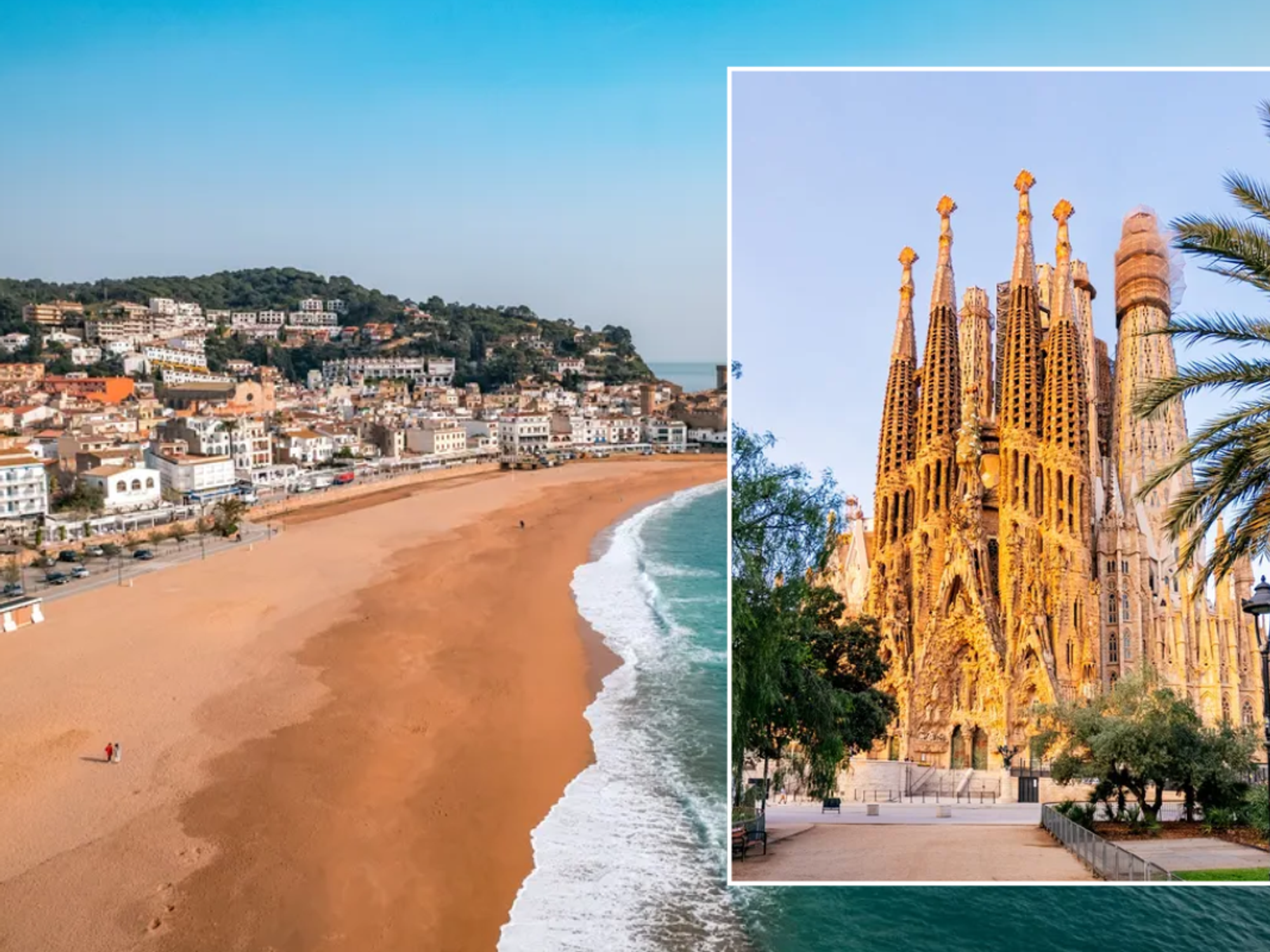 Spain beach / La Sagrada Familia, Barcelona