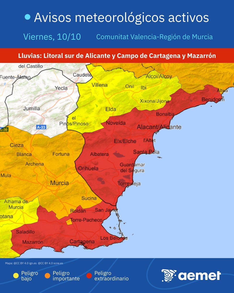 Spain weather warning