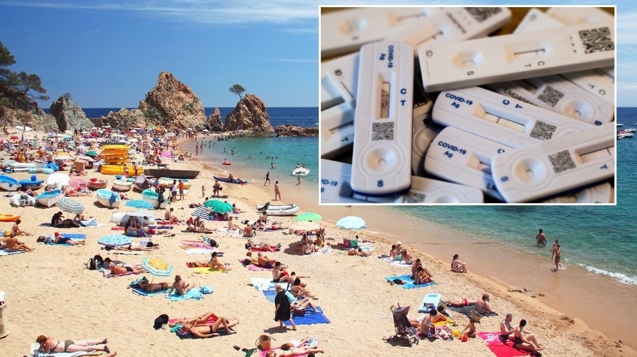 Spanish beach and Covid tests