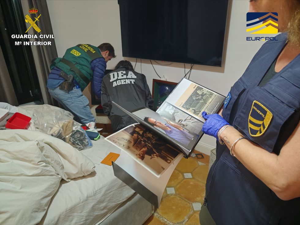 Spanish police also seized 500,000 Euros in cash during villa raids.