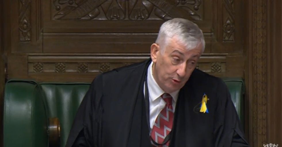 Speaker of the House of Commons Sir Lindsay Hoyle speaks during Prime Minister's Questions in the House of Common.