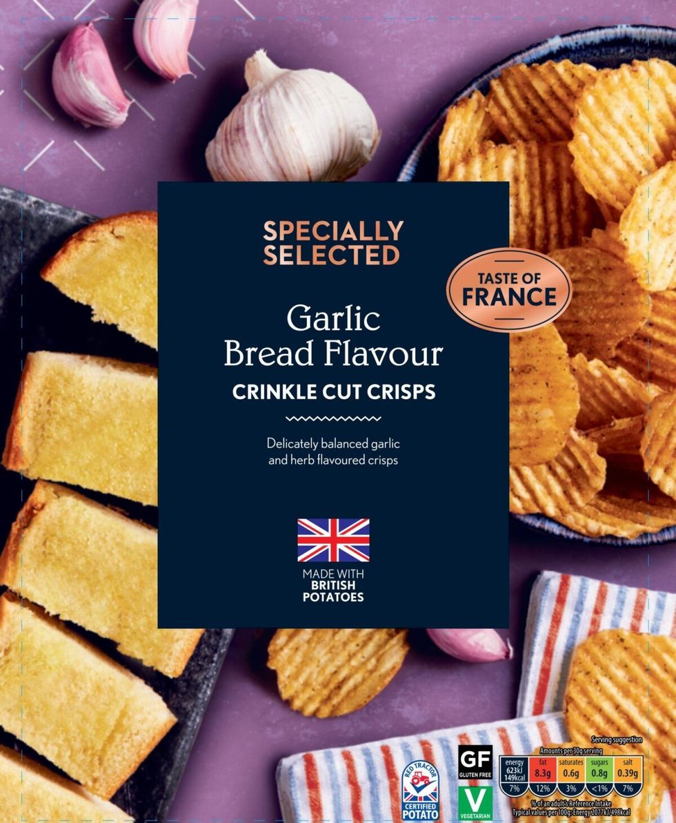 Specially Selected Garlic Bread Crinkle Cut Crisps