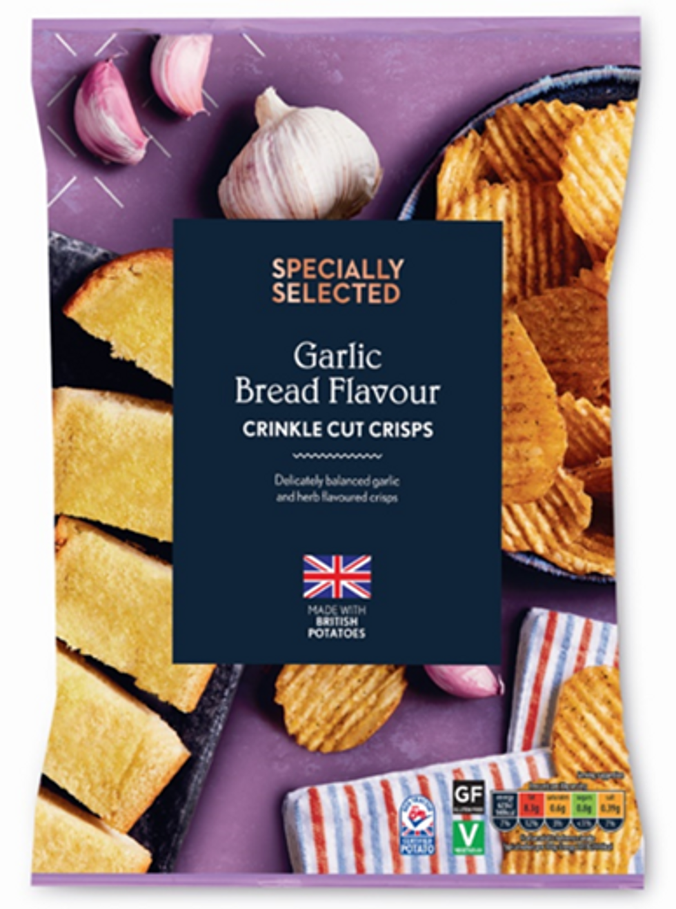 Specially Selected Garlic Bread Crinkle Cut Crisps