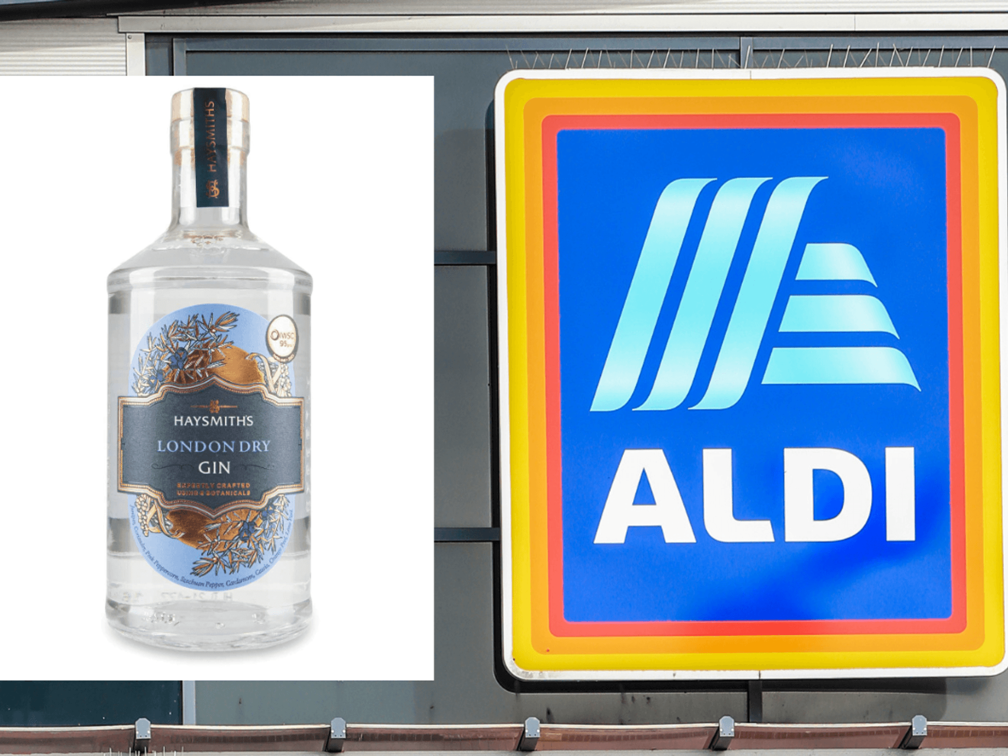 Specially Selected Haysmith's London Dry Gin / Aldi sign