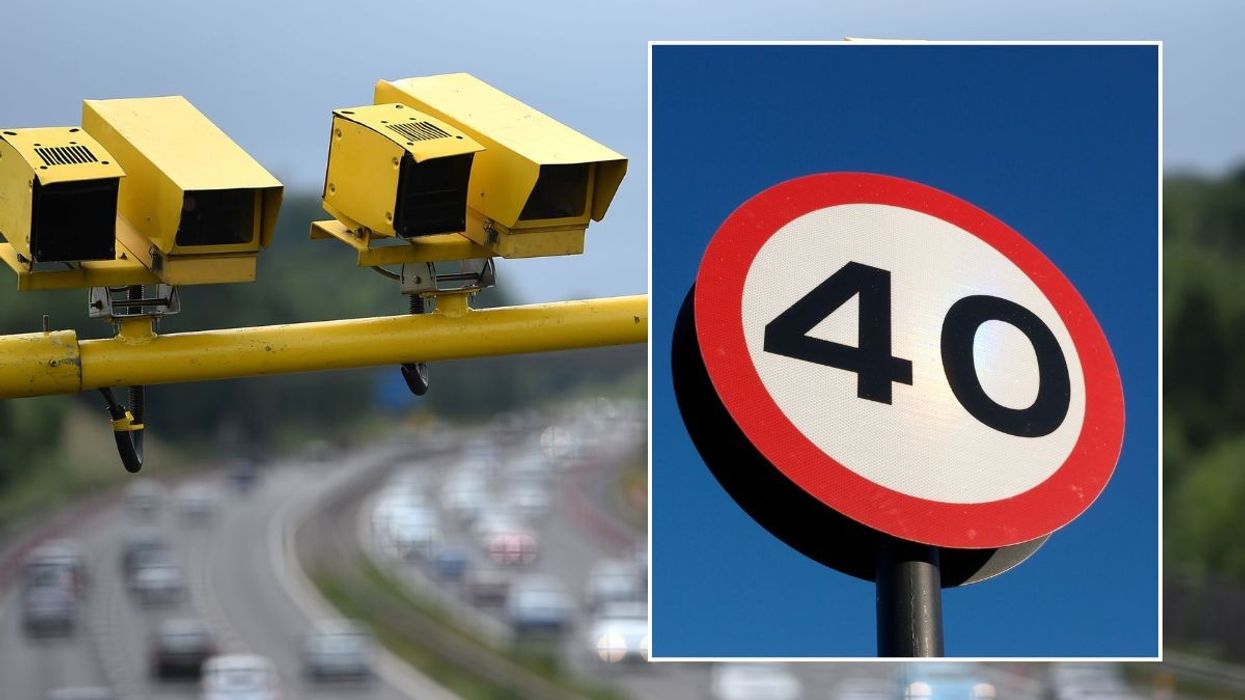 Speed camera and a 40mph speed limit sign