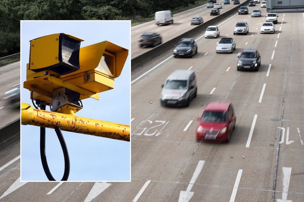 Speed camera and a busy motorway